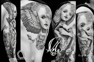 angel with ak tattoo idea
