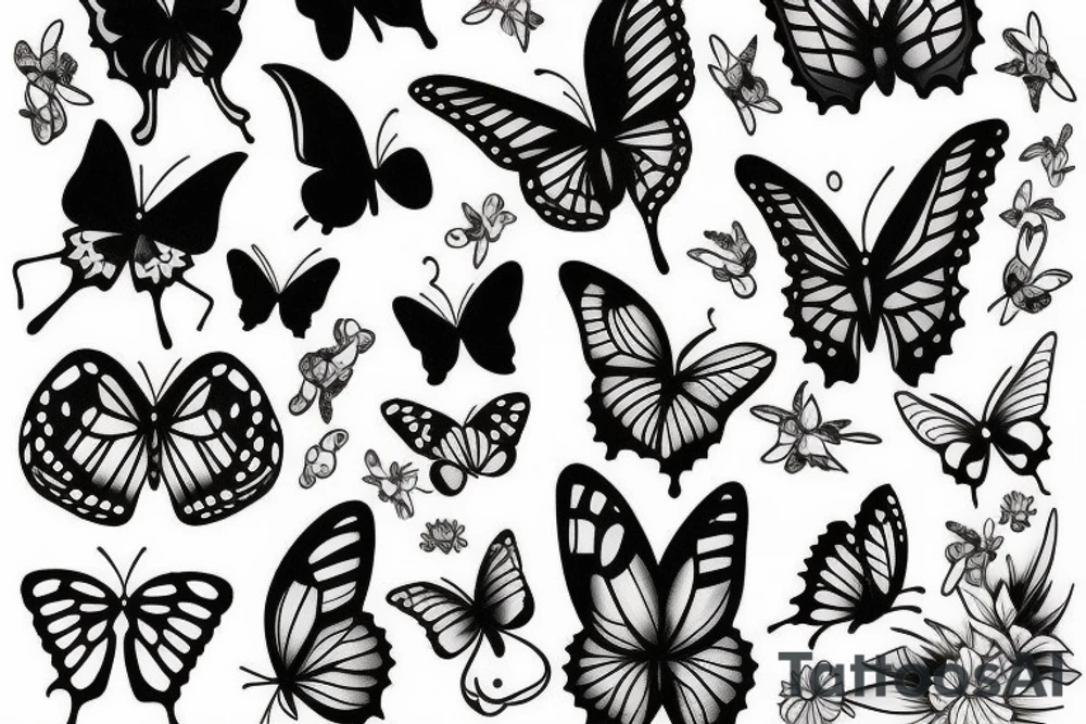 dog with butterfly tattoo idea
