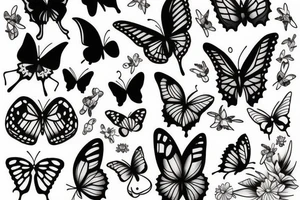dog with butterfly tattoo idea