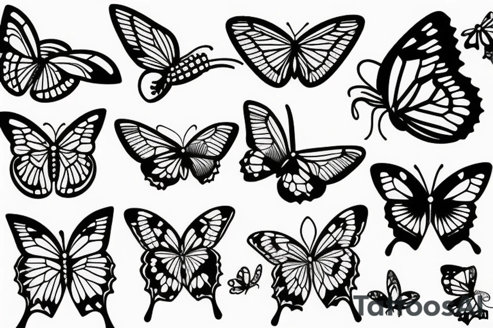 dog with butterfly tattoo idea