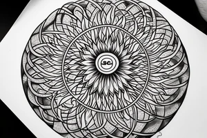 infinity symbol 
dum spiro spero
sunflower in one circle
sacred geometry in the other circle tattoo idea