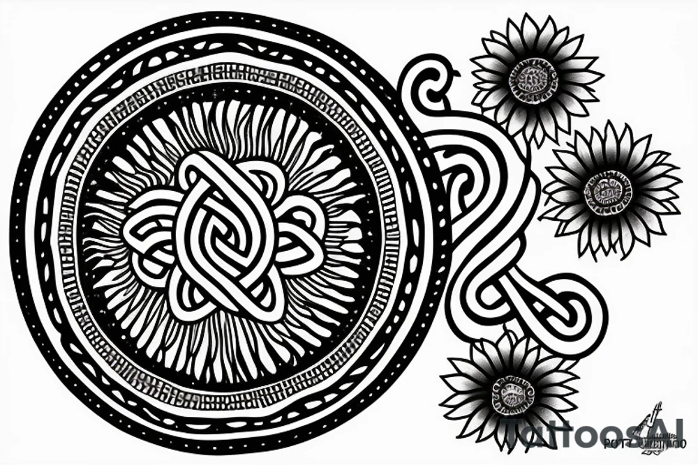 infinity symbol with the words dum spiro spero. then put a sunflower in one circle and sacred geometry in the other circle. tattoo idea