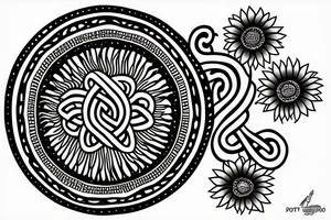 infinity symbol with the words dum spiro spero. then put a sunflower in one circle and sacred geometry in the other circle. tattoo idea
