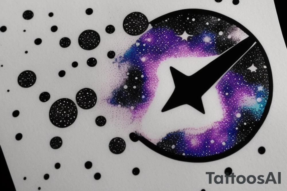 A vinyl disk that fades into a galaxy tattoo idea