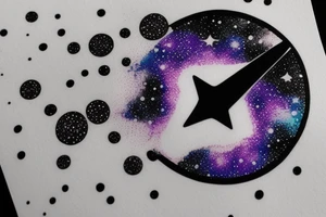 A vinyl disk that fades into a galaxy tattoo idea