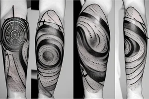 a galaxy that has a turntable needle on it tattoo idea