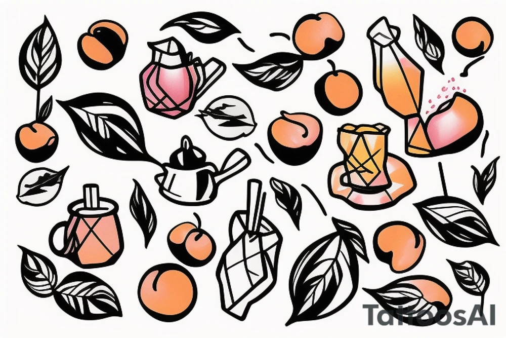 peach ice tea tetra pack tattoo idea