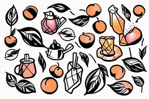 peach ice tea tetra pack tattoo idea
