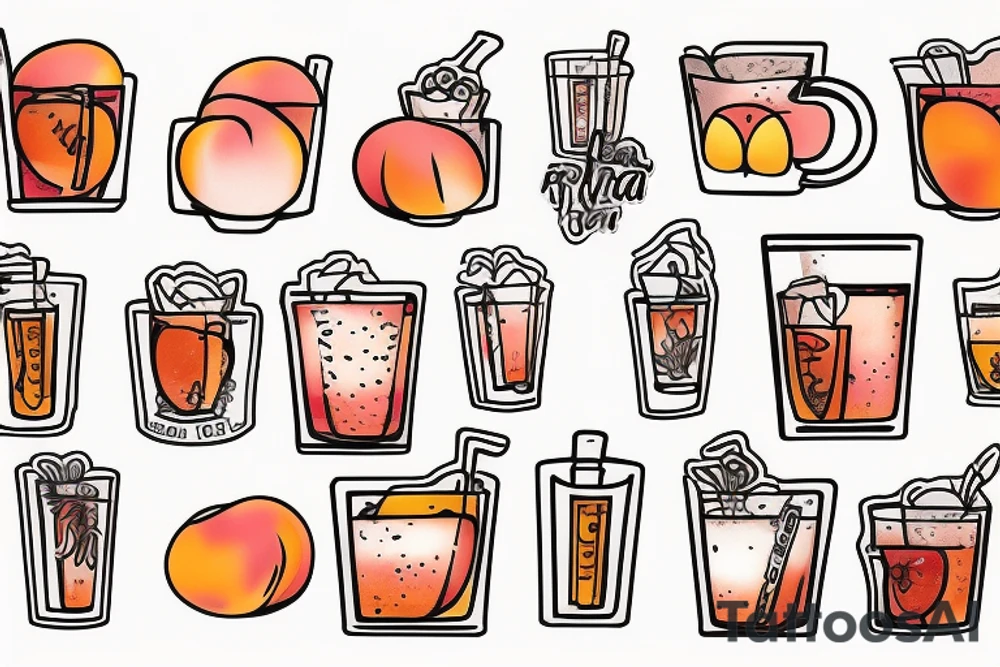 peach ice tea tetra pack tattoo idea