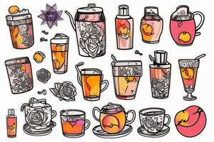 peach ice tea tetra pack tattoo idea