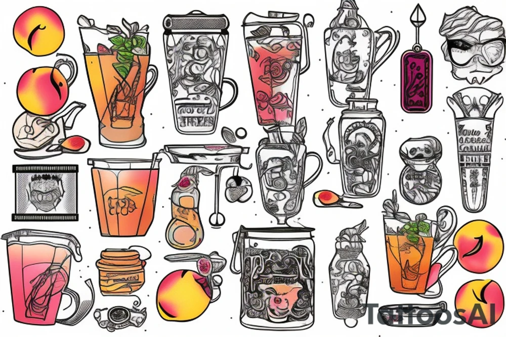 peach ice tea tetra pack tattoo idea
