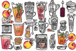peach ice tea tetra pack tattoo idea