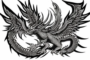 dragon with wings like kaido tattoo idea