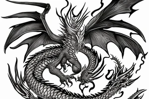 dragon with wings like kaido tattoo idea