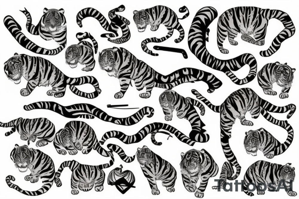 TIGER with swallow tattoo idea