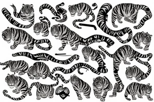 TIGER with swallow tattoo idea