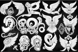Ram with angel wings tattoo idea