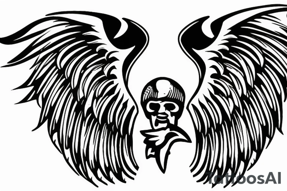 Ram with angel wings tattoo idea