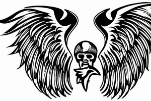 Ram with angel wings tattoo idea
