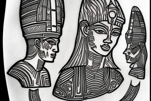 Micro realism. Pharoah statue tattoo idea