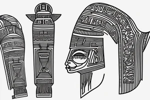 Micro realism. Pharoah statue tattoo idea