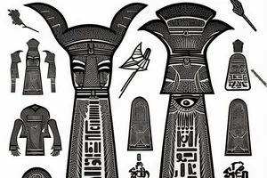 Micro realism. Pharoah statue tattoo idea