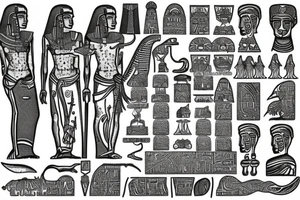 Micro realism. Pharoah statue tattoo idea