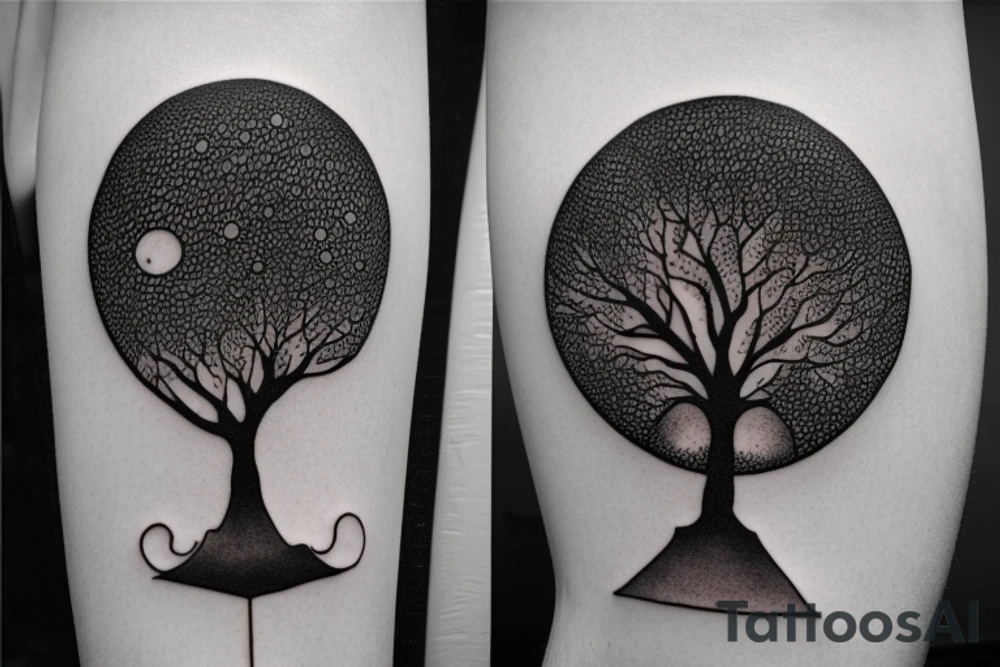 tent mountain camera tree tattoo idea