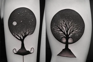tent mountain camera tree tattoo idea