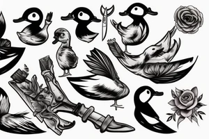 duck with knife tattoo idea