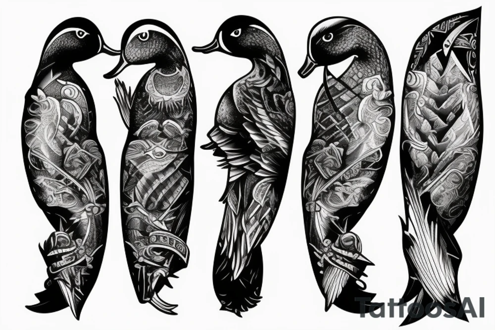 duck with knife tattoo idea