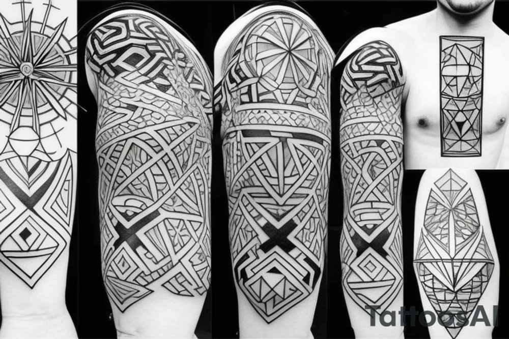 Geometrical alchemy tattoo idea