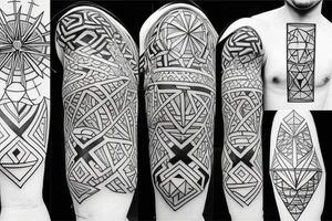 Geometrical alchemy tattoo idea