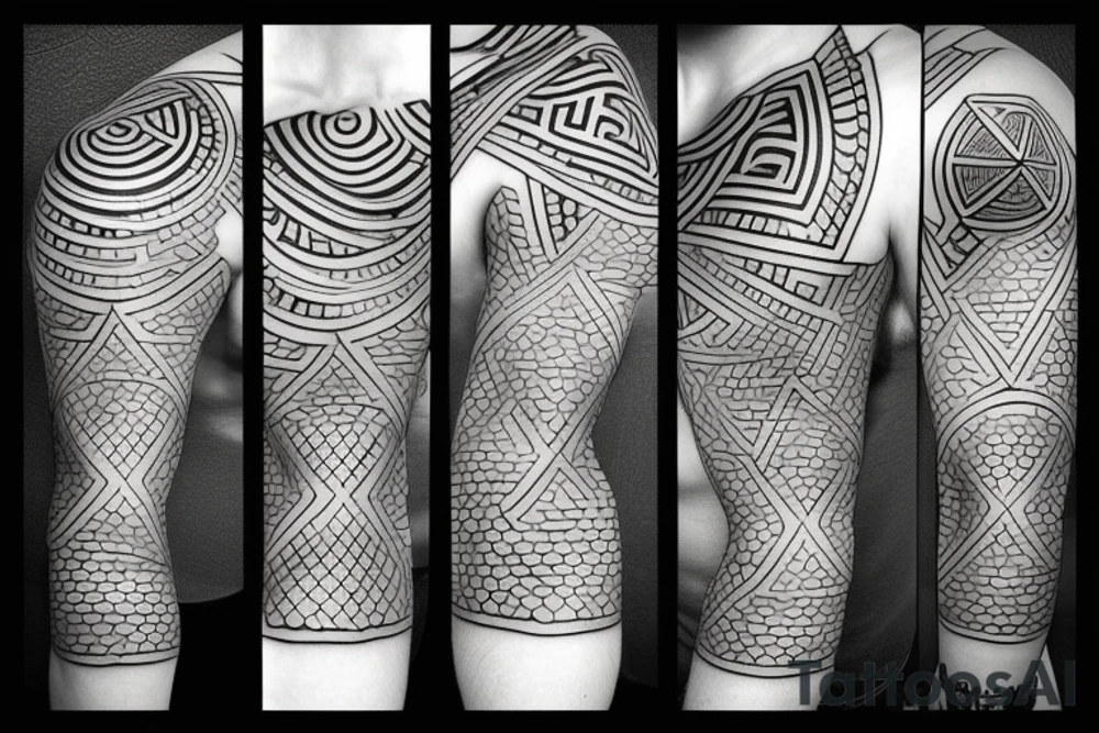 Geometrical alchemy tattoo idea