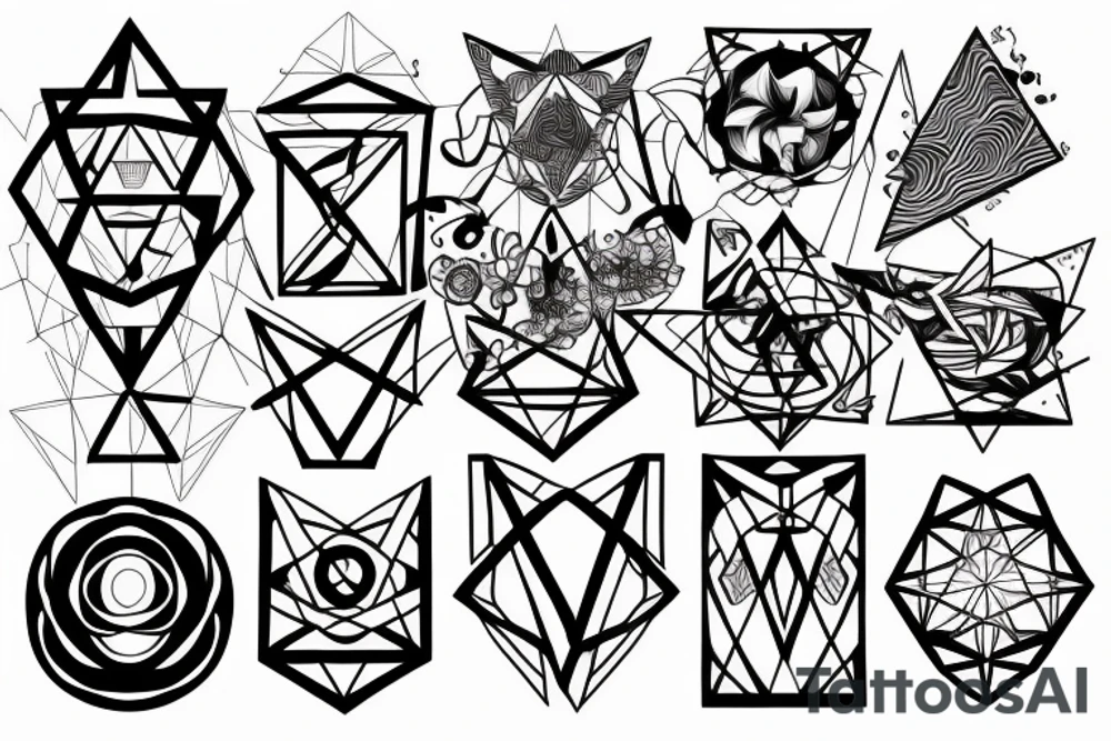 Geometrical alchemy tattoo idea