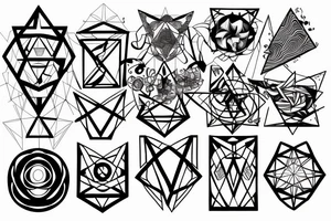 Geometrical alchemy tattoo idea