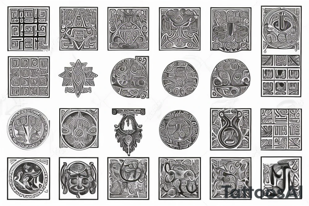 Greek ornaments with the Roman number of 1892 tattoo idea