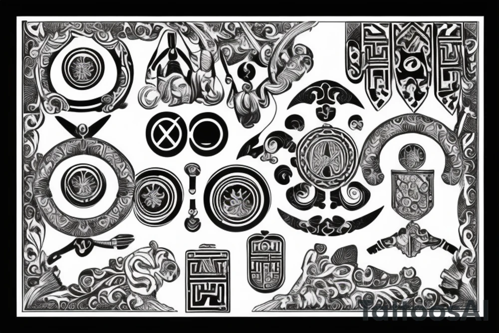 Greek ornaments with the Roman number of 1892 tattoo idea