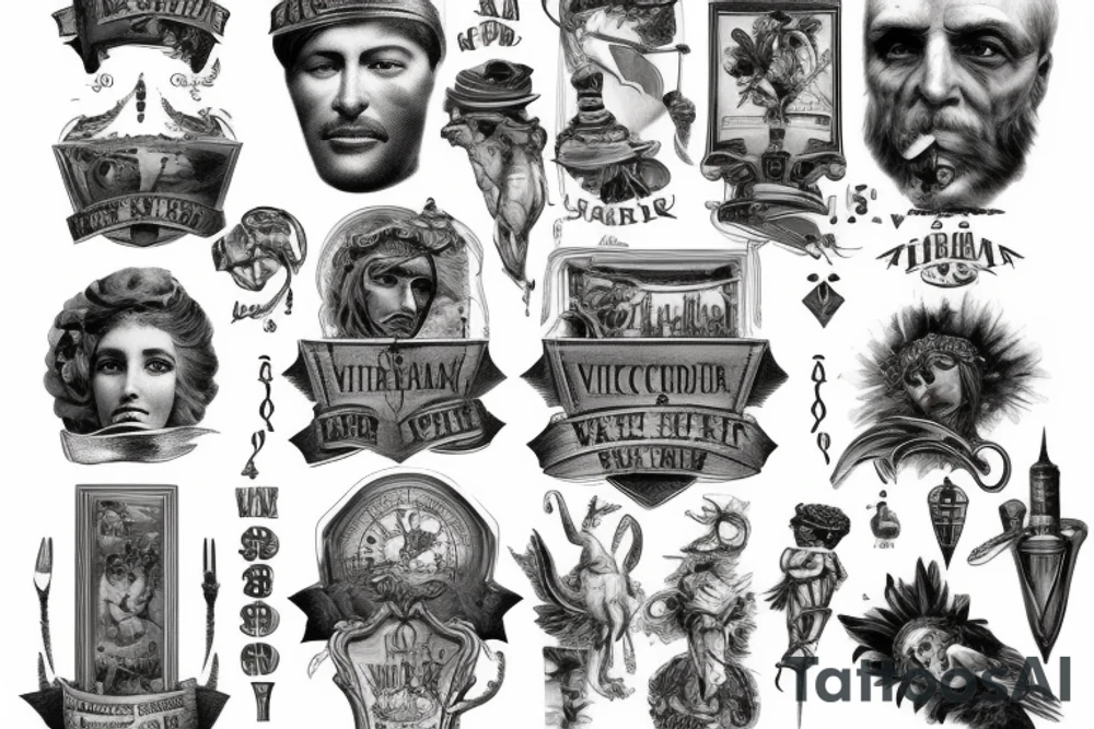 Ad victoriam with the Roman number of 1892 tattoo idea