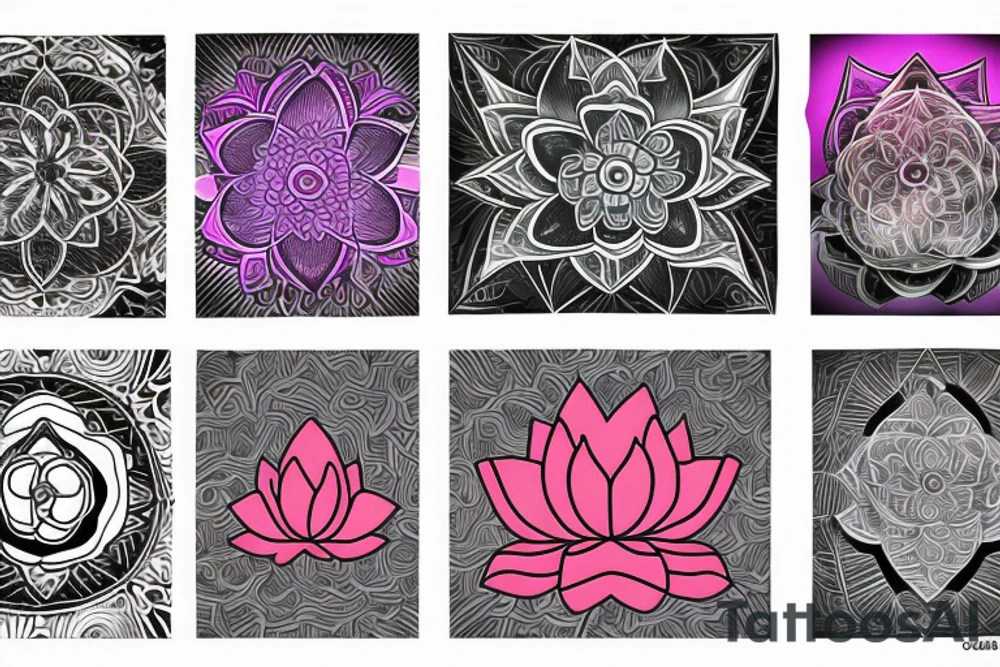 Lotus flower in triangle tattoo idea