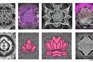 Lotus flower in triangle tattoo idea