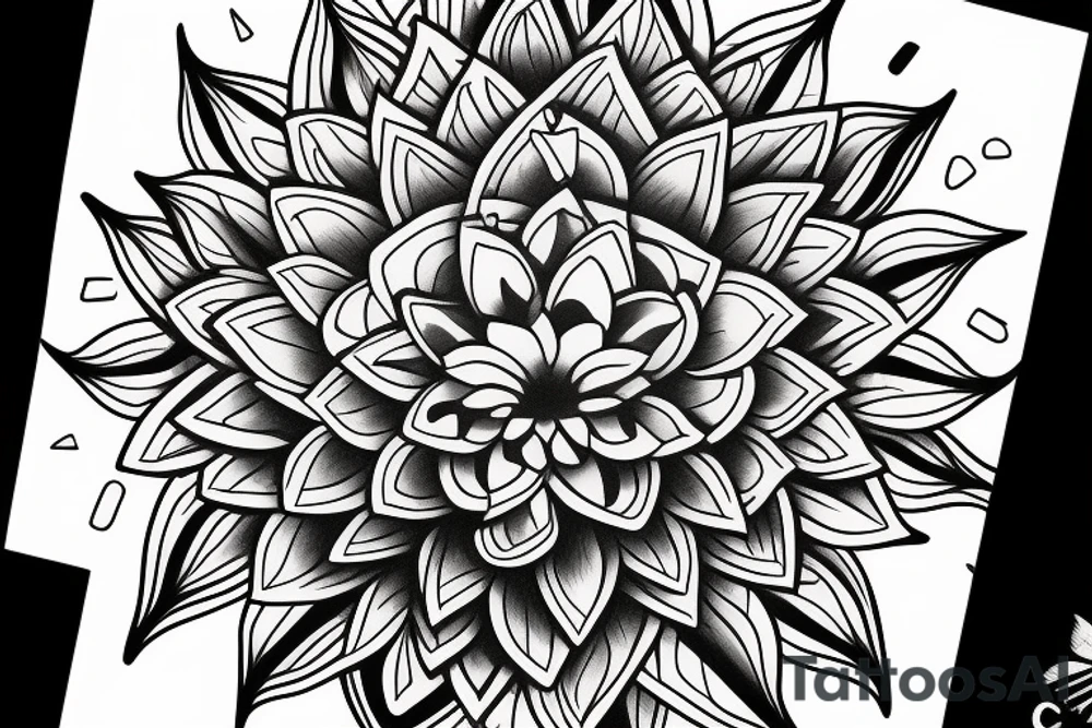 Lotus flower in triangle tattoo idea