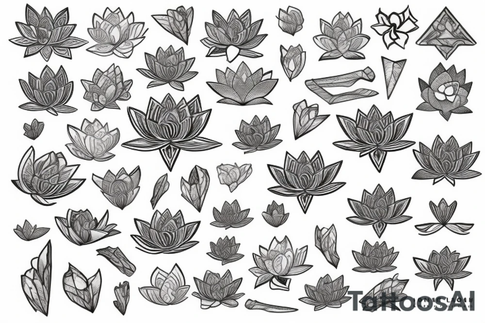 Lotus flower in triangle tattoo idea