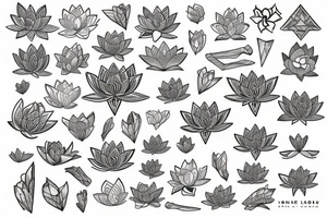 Lotus flower in triangle tattoo idea