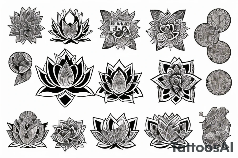 Lotus flower in triangle tattoo idea