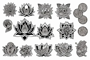 Lotus flower in triangle tattoo idea