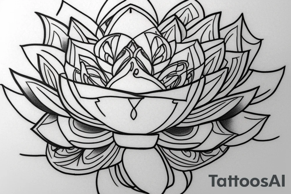 Lotus flower in triangle tattoo idea