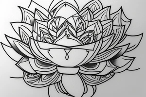 Lotus flower in triangle tattoo idea