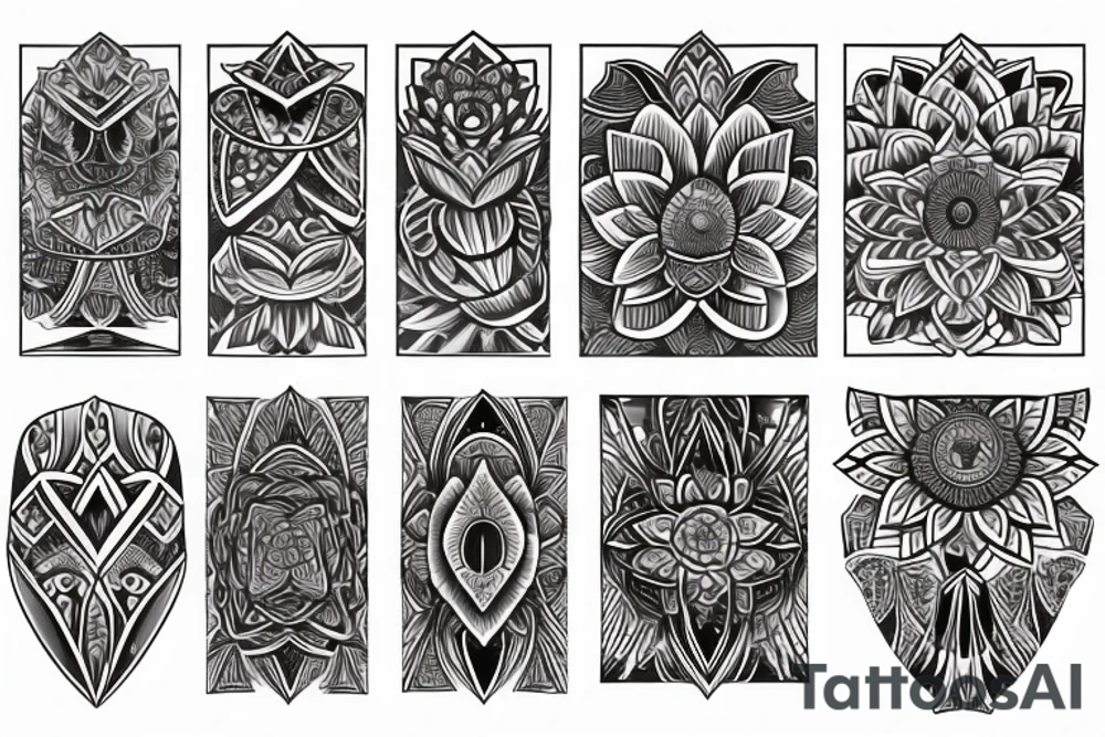 Lotus flower in triangle tattoo idea