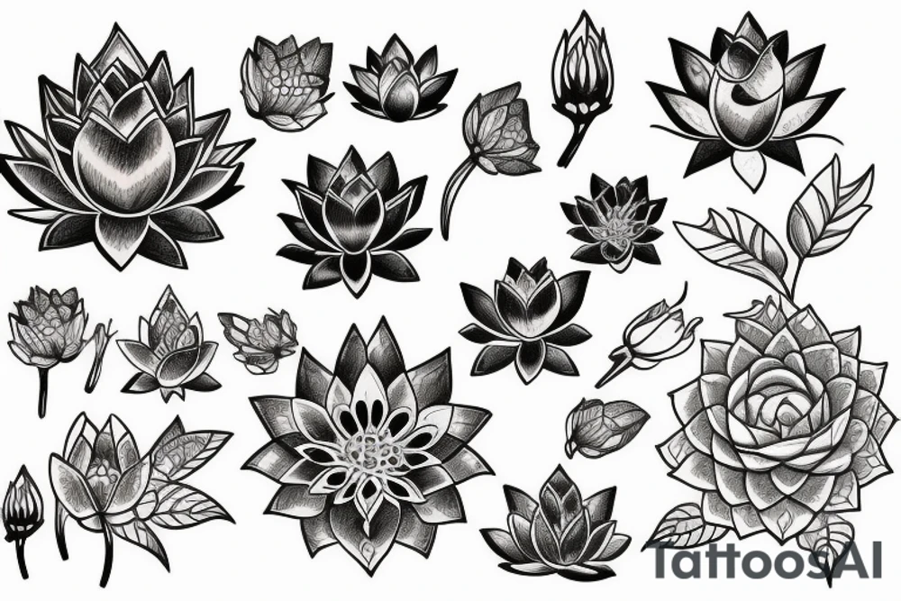 Lotus flower tattoo idea
